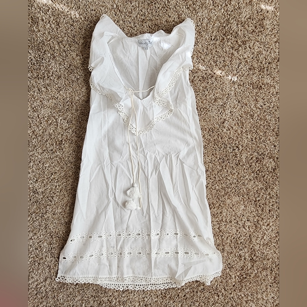 Mudpie white bathing suit cover size small